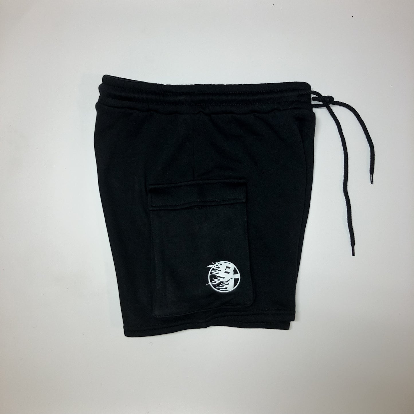 Women’s Fleece Cargo Shorts (Black)