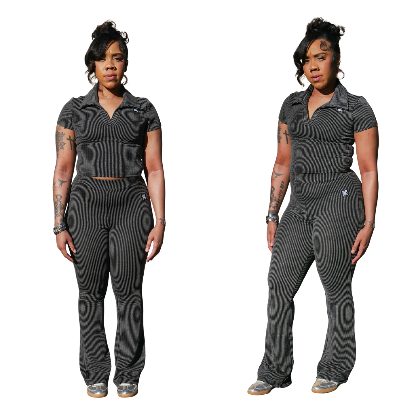 Women’s BESE Ribbed Set - charcoal